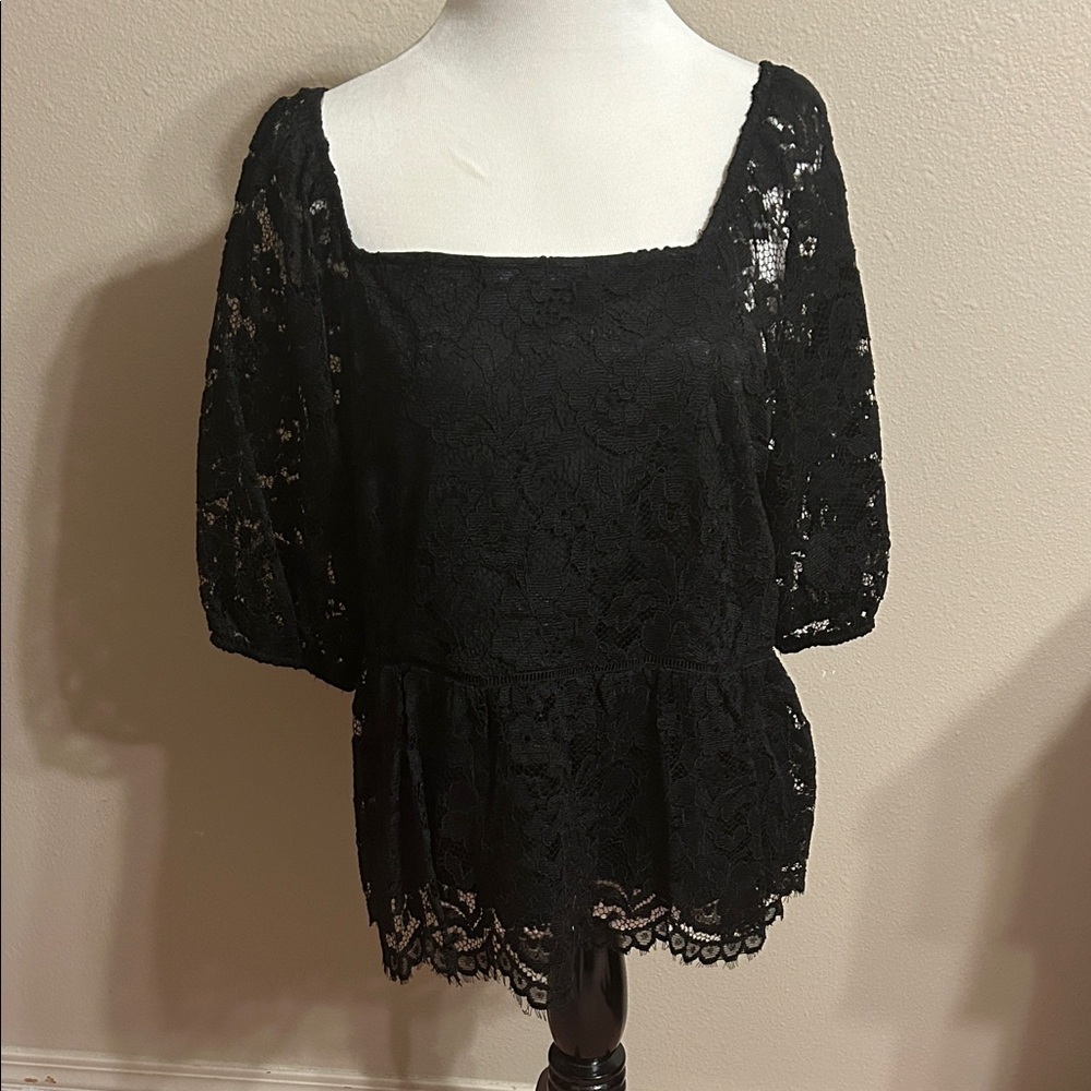 Nanette Lepore Black Lace Blouse